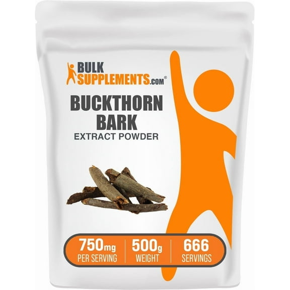 BulkSupplements Buckthorn Bark Extract Powder - 750mg per Serving - 500 Grams (1.1 lbs) - 667 Servings