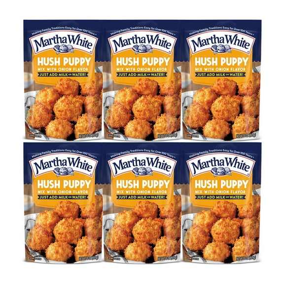 Martha White Hush Puppy Mix with Onion Flavor, 8 oz - Palatize Pack of 6