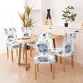 thumbnail image 2 of Cactus Dining Chair Slipcover 4 Pack Tiled Black and White Mosaic of Flower Stretch Spandex Kitchen Chair Slipcovers Removable Washable Geometric Parsons Chair Cover, 2 of 5