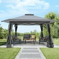 thumbnail image 2 of JOIVI 13'x13’Patio Gazebo, Outdoor Pop up Gazebo, Canopy Gazebo Tent Shelter with Mosquito Netting, Gray, 2 of 8