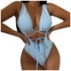 thumbnail image 1 of Gibobby Batas de baño mujeres spa Traje de baño sexy de color sólido para mujer Bikini sin espalda ajustado con cordones(Azul,CH), 1 of 5
