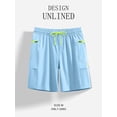 thumbnail image 3 of APTRO Mens Swim Trunks 9'' With Pockets Quick Dry Swim Shorts Board Shorts Bathing Suit Swimsuit Summer Beach Shorts Light Blue 3XL, 3 of 6