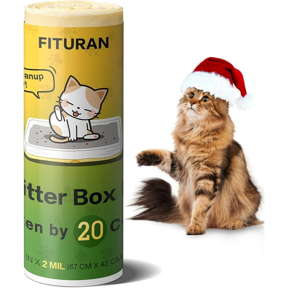 AIR-Cat Litter Box Liners Ultrathick 26 x 16 inch Heavy Duty Drawstring Bags 20 CountCompatible with Litter Robot 3/4.