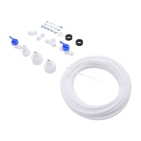Universal Refrigerator Water Line Installation Kit with 1/4 Inch Polyethylene Hose and Fittings Set