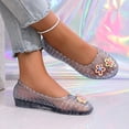 thumbnail image 5 of Women Casual Flat Jelly Sandals Flower Decorations Beach Sandals (Black 37), 5 of 9
