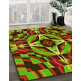 thumbnail image 3 of Ahgly Company Machine Washable Indoor Square Transitional Crimson Red Area Rugs, 3' Square, 3 of 7