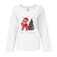 thumbnail image 2 of Birdeem Mode Femme Noël T-Shirt Décontracté à Manches Longues Col en V Blouse Tops, 2 of 7