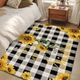 thumbnail image 4 of 3'x5' Area Rugs, Sunflower Checked Indoor Outdoor Area Rug for Living Room Bedroom, Vintage Garden Floral Bees Farmhouse Washable Bathroom Rugs Kitchen Floor Carpet Mats Home Decor Aesthetic, 4 of 8