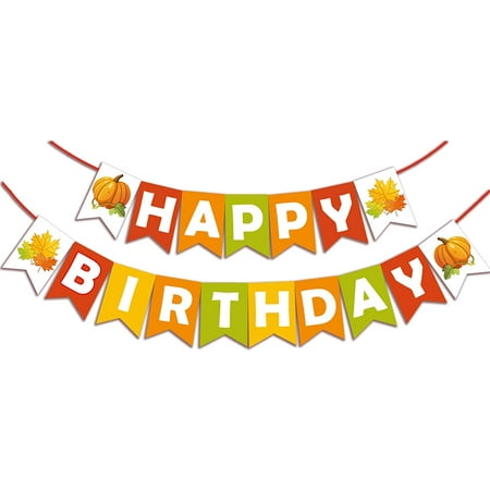 Happy Birthday Banner Thanksgiving Theme Birthday Orange Flag Bunting Maple Leaf Hanging Garland Birthday Party Decoration | Walmart Canada Happy Birthday Banner Thanksgiving Theme Birthday Orange Flag Bunting Maple Leaf Hanging Garland Birthday Party Decoration | Walmart Canada