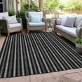 thumbnail image 6 of Addison Rugs Chantille Indoor/Outdoor Transitional Stripes Black Washable Rectangle Rug, 2'6" x 3'10", 6 of 6