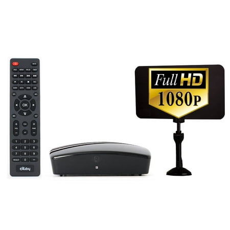 Digital Converter Box + Digital Antenna Bundle To View and Record Over The Air HD Channels For FREE (Instant or Scheduled Recording, 1080P HDTV, High Resolution, HDMI Output And 7 Day Program (Best Tv Converter Box Antenna)