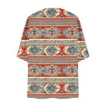 thumbnail image 5 of DailyTrove Women Ethnic Stripe Print Open Front Cardigan Casual 3/4 Sleeve Loose Cover Up, 5 of 5
