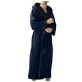 thumbnail image 2 of Letdown Mens Robes Clearance Sale Hooded Jacquard Fleece Robe, Plush Robes for Men Long Fleece Bathrobe Long Nightgown with Pockets Fuzzy Warm Pjs (#03-Coffee,XL), 2 of 5