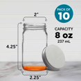 thumbnail image 5 of Small Mason Jars with Lids Set 8 oz. Set of 10, Bulk Pack - Glass Jars for Overnight Oats, Candies, Fruits, Pickles, Spices, Beverages - Orange, 5 of 5