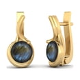 thumbnail image 2 of 5mm Round Labradorite English Lock Stud 925 Silver Gold Vermeil Women Earrings, 2 of 4