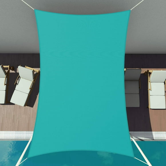 Patio Paradise 9' x 20' Ft 260 GSM Waterproof Sun Shade Sail-Turquoise Green Rectangle UV Block Durable Awning Canopy Outdoor Garden Backyard