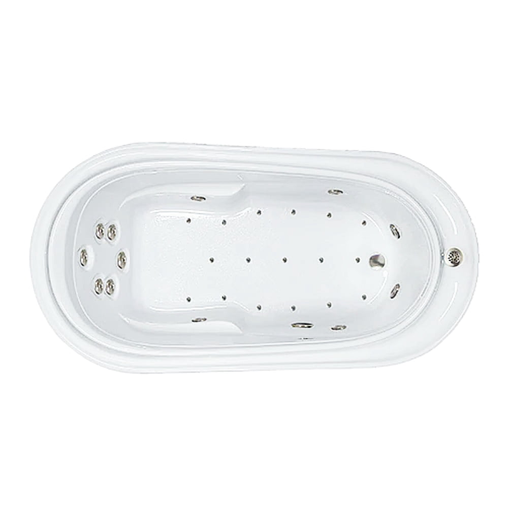 WaterTech Acrylic 73 in. x 38 in. Elite Series Drop-In Whirlpool and Air Bath Combination Tub - Bone