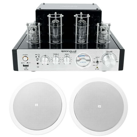 (2) JBL 6.5 150 Watt In-Ceiling Speakers+Tube Amplifier Home Theater Receiver