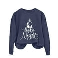 thumbnail image 4 of Blue Hoodies for Women's Oh Holy Night Print Casual Sweatshirt Fall Trendy Outfits, 4 of 4