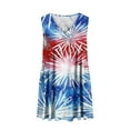 thumbnail image 3 of Viikei Womens Dresses for Wedding Guest,Dresses for Women Clearance,Women's Summer Print Casual Loose Sleevless V-Neck Dress Blue S, 3 of 6