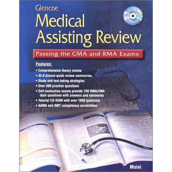 Pre-Owned Glencoe Medical Assisting Review: Passing the CMA and Rma Exams, Student Text with CD ROM (Paperback) 007821288X 9780078212888