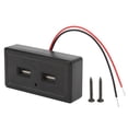thumbnail image 2 of USB Socket Outlet Panel, Waterproof ABS Plastic USB Car  Panel 12-24V Input Black On Off Key Dustproof  for Modification, 2 of 7