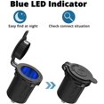 thumbnail image 3 of 5 PCS Cigarette Lighter Socket 12V, DC 24V Car Marine Motorcycle Power Outlet Replacement Waterproof Cigarette Lighter Adapter Female Socket Plug with Blue LED Indicator for ATV RV Boat Bus Truck SUV, 3 of 6