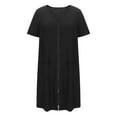 thumbnail image 6 of hotojiny Women Zipper Robes Lounge Short Sleeve Lightweight Bathrobe Soft Comfy Nightgown House Coat with Pockets, 6 of 7
