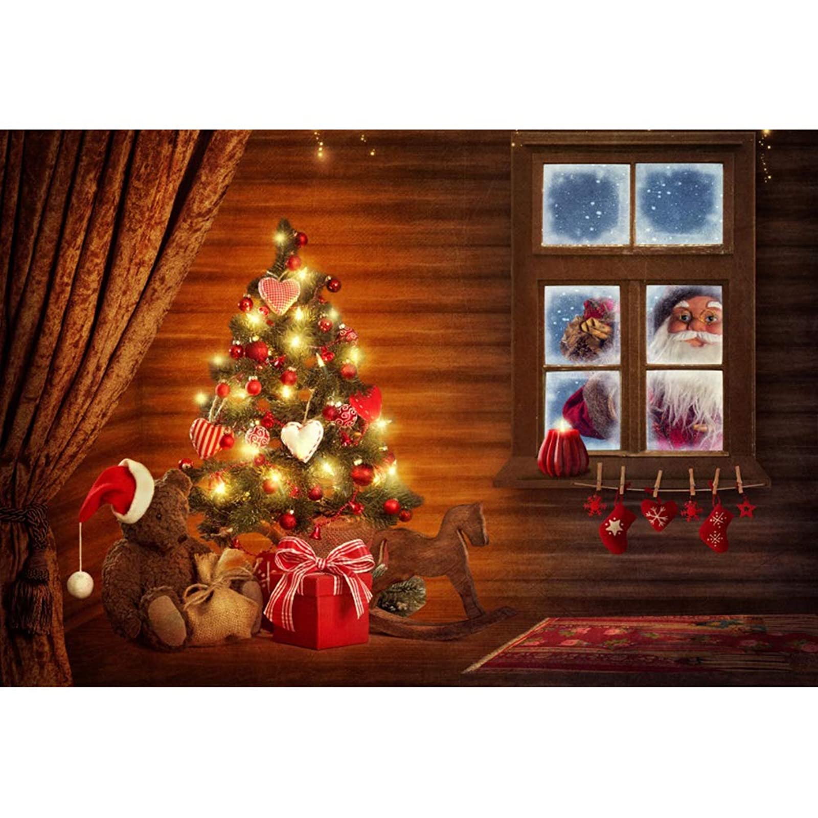 3X4FT-Childrens Christmas Photography Backdrops Party Decoration Photo Studio Background 3X4FT-Childrens Christmas Photography Backdrops Party Decoration Photo Studio Background