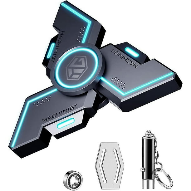 Fidget Spinner, Fidget Spinners Geniales, Fidget Spinners para Niños, Juguete de Alivio del Estrés y la Ansiedad por TDAH, Fidget Spinner con Luz, Dedo de Metal Giratorio