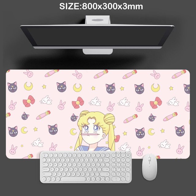 Alfombrilla de ratón de gran tamaño para chica de Anime, almohadilla de goma grande para oficina, Notebook, ordenador, alfombrilla suave para estudiante, almohadilla de escritura LIUWENJING unisex