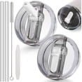 thumbnail image 2 of 40oz Flip Straw Leak Proof Lid for Stanley Cup Accessories, 2 Pack No Spill Lid Replacement 40 oz Tumbler Detachable Cover Topper for Stanley Protour Lids (White,White), 2 of 10