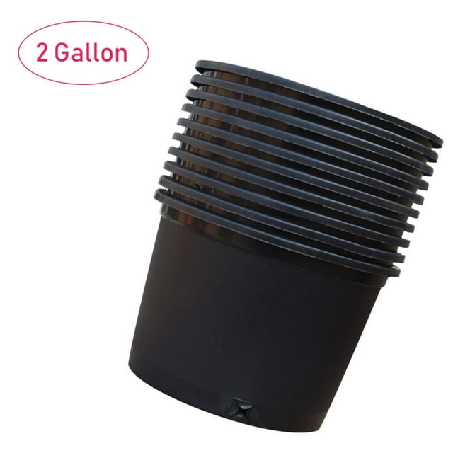 10 Pack Nursery Pot, Short 2 Gallon Nursery Container Injection Molded