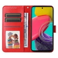 thumbnail image 2 of Wallet Case for Samsung Galaxy A04E, Exquisite Flower Embossed Pattern Magnetic Clasp PU Leather Flip Folio Cover with Kickstand Card Slots Holder Soft Silicone Shockproof Case,Red, 2 of 8