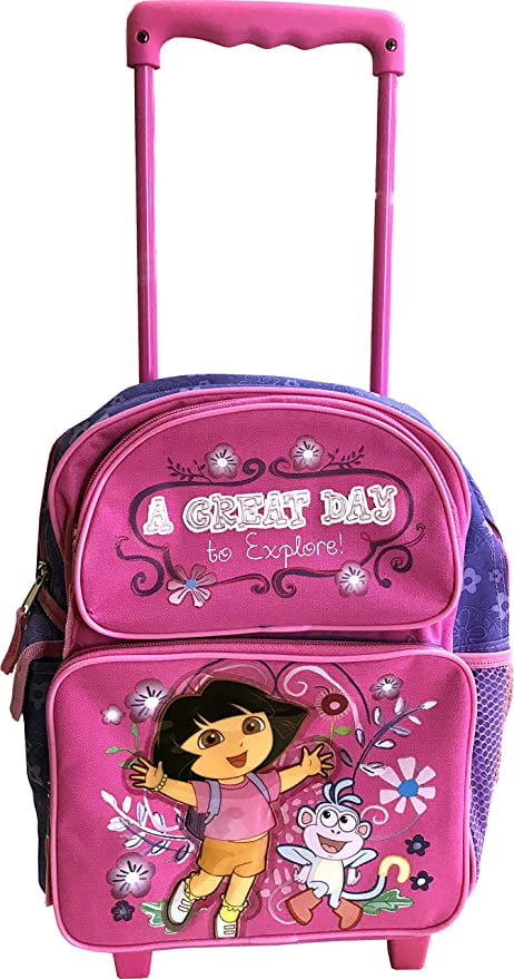 12IN Dora the Explorer Crayon Small Rolling Backpack #40995BK 