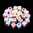 thumbnail image 2 of 500gs Opaque Acrylic Beads Cube with Alphabet Random Mixed Letters 6x6x6mm Hole: 3mm about 2995pcs/500g Acrylic, 2 of 5