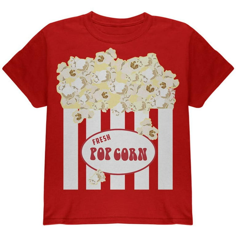 Halloween Popcorn Costume Youth T Shirt Red YLG