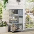 thumbnail image 2 of PawHut Catio Maison pour Chat d'Extérieur de 66 Po de Hauteur sur Roulettes avec Plateformes Hamac, 2 of 10