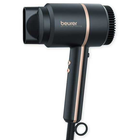 Beurer HC35 Compact Hair Dryer 1500-Watt Blow Dryer Ionic Technology Reduces Frizz Lightweight and Portable Travel Hair Dryer with 4 Temperature and 3-Speed Settings & C