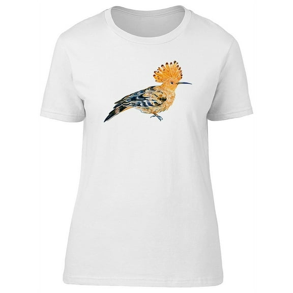 Cool Watercolor Hoopoe Bird T-Shirt Women -Image by Shutterstock, Female Large