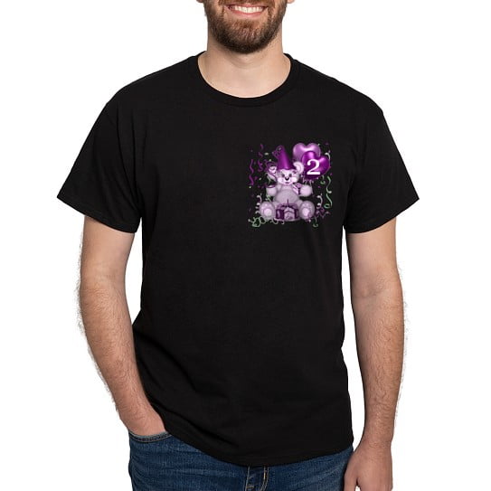 CafePress - BIRTHDAY AGE: 2 (Purple) Dark T Shirt - Men's Classic Cotton T-Shirts