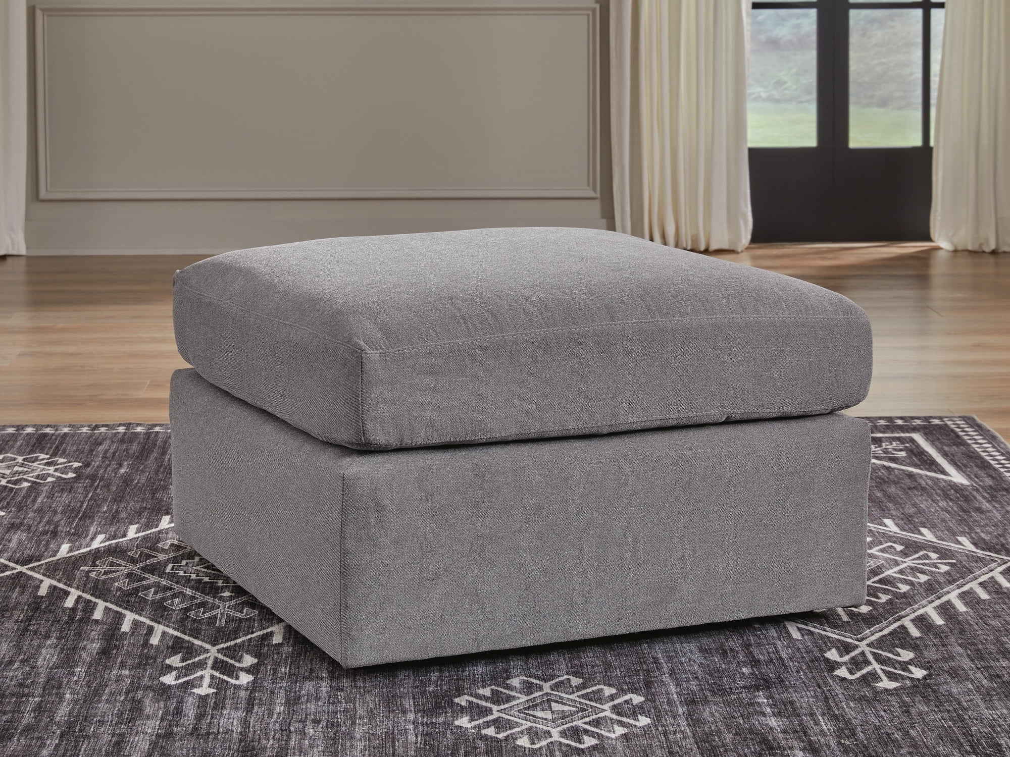 Signature Design by Ashley Modmax Oversized Accent Ottoman - Granite Gray Next-Gen Nuvella Performance Fabric