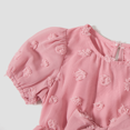 thumbnail image 3 of PatPat Family Matching Pink Set Solid Colorblock Polo collar Short-sleeve Shirt or Ruffle-sleeve Belted Dress, 3 of 5