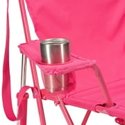GCI Outdoor Kickback Rocker Low Profile Rocking Camp Chair, Sport Pink