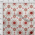 thumbnail image 2 of oneOone Viscose Jersey Red Fabric Dot|Heart & Hexagon Shape Geometric Dress Material Fabric Print Fabric By The Yard 60 Inch Wide, 2 of 5