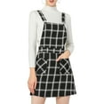 thumbnail image 3 of INSPIRE CHIC Women's Adjustable Strap Plaid Suspender Overall Dress 2XL Black-White, 3 of 9