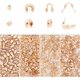 thumbnail image 1 of Kit para hacer joyas de latón chapado en oro de 18 quilates (240 piezas) 60 puntas de cuentas abiertas 60 protectores de alambre 60 cierres a presión 60 extremos de engarce plegables, 1 of 7