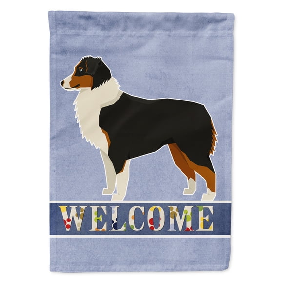 Australian Shepherd Welcome Flag Canvas House Size