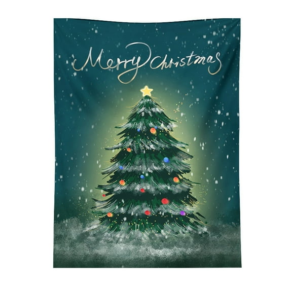 Uutvery Holiday Tabletop Christmas Tree Background Cloth Decorations for Wall Hanging Party Banner Valance Gift (B)