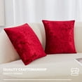 thumbnail image 2 of Deconovo Large Sofa Pillow Covers 26x26 inch, Velvet Throw Pillows Covers for Bed, Couch, Sofa, 26" x 26", Red, 2 Pack, 2 of 9